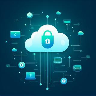 Cloud computing illustration with secure data