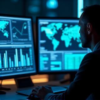 Cybersecurity consultant monitoring network security