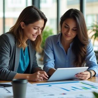 Client and consultant discussing digital strategy