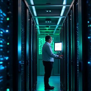 Server racks managed by IT professionals